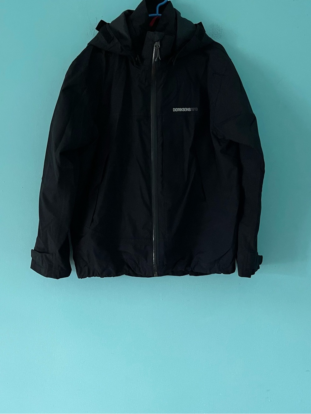 Didriksons Storm System Kids Dry5 Rain Jacket Black Waterproof Hooded Sweden